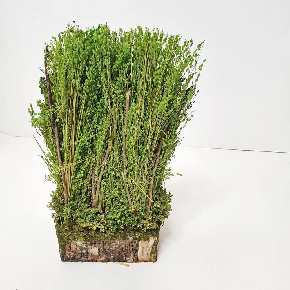 Faux Yellow Roses & Flowers in tree trunk arrangement (New without box)